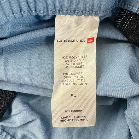 Quiksilver Board Shorts Mens XL Blue Hybrid Elastic Waist Swim Trunks Stretch - Picture 8 of 9